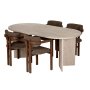 HANAH HOME Set Trpezarijski sto i 4 stolice Meridia 4 Travertine Walnut Brown - slika 3