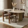 HANAH HOME Set Trpezarijski sto i 4 stolice Meridia 4 Travertine Walnut Brown - slika 1