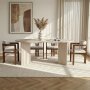 HANAH HOME Set Trpezarijski sto i 4 stolice Meridia 4 Travertine Walnut White - slika 2