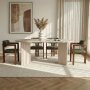 HANAH HOME Set Trpezarijski sto i 4 stolice Meridia 4 Travertine Walnut Green - slika 2