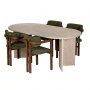 HANAH HOME Set Trpezarijski sto i 4 stolice Meridia 4 Travertine Walnut Green - slika 3