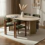 HANAH HOME Set Trpezarijski sto i 4 stolice Meridia 4 Travertine Walnut Green - slika 1