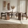 HANAH HOME Set Trpezarijski sto i 4 stolice Meridia 4 Milano Walnut Dark Walnut Brown - slika 2