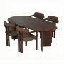 HANAH HOME Set Trpezarijski sto i 4 stolice Meridia 4 Milano Walnut Dark Walnut Brown - slika 3