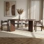 HANAH HOME Set Trpezarijski sto i 4 stolice Meridia 4 Milano Walnut Dark Walnut White - slika 2