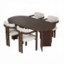 HANAH HOME Set Trpezarijski sto i 4 stolice Meridia 4 Milano Walnut Dark Walnut White - slika 3
