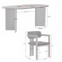 HANAH HOME Set Trpezarijski sto i 4 stolice Meridia 4 Milano Walnut Dark Walnut White - slika 4