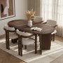 HANAH HOME Set Trpezarijski sto i 4 stolice Meridia 4 Milano Walnut Dark Walnut White - slika 1