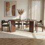 HANAH HOME Set Trpezarijski sto i 4 stolice Meridia 4 Milano Walnut Dark Walnut Green - slika 2