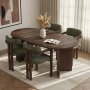 HANAH HOME Set Trpezarijski sto i 4 stolice Meridia 4 Milano Walnut Dark Walnut Green - slika 1