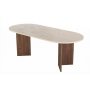 HANAH HOME Trpezarijski sto Sabella Travertine Venezia Walnut - slika 3