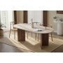 HANAH HOME Trpezarijski sto Sabella Travertine Venezia Walnut - slika 1