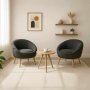 Atelier del Sofa Fotelje i bočni stočić Cay Seti Anthracite - slika 1