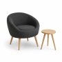 Atelier del Sofa Fotelja i bočni stočić Cay Seti Anthracite - slika 3