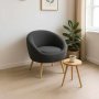 Atelier del Sofa Fotelja i bočni stočić Cay Seti Anthracite - slika 1