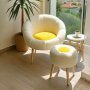 Atelier del Sofa Fotelja i bočni stočić Lida White Yellow - slika 2