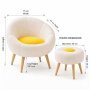 Atelier del Sofa Fotelja i bočni stočić Lida White Yellow - slika 4