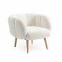 Atelier del Sofa Fotelja i bočni stočić Lotus White - slika 3