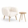 Atelier del Sofa Fotelja i bočni stočić Lotus White - slika 4
