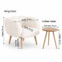Atelier del Sofa Fotelja i bočni stočić Lotus White - slika 5