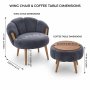 Atelier del Sofa Fotelje i klub stočić Star Anthracite - slika 3