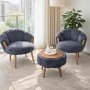Atelier del Sofa Fotelje i klub stočić Star Anthracite - slika 1