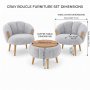 Atelier del Sofa Fotelje i klub stočić Star Grey - slika 4