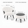 Atelier del Sofa Fotelje i klub stočić Star White Black - slika 3