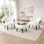 Atelier del Sofa Fotelje i klub stočić Star White Black - slika 1