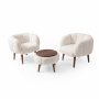 Atelier del Sofa Fotelje i klub stočić Lotus Wellsoft White - slika 3