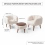 Atelier del Sofa Fotelje i klub stočić Lotus Wellsoft White - slika 4