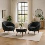 Atelier del Sofa Fotelje i klub stočić Lida Linen Anthracite - slika 1