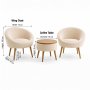Atelier del Sofa Fotelje i klub stočić Lida Linen Cream - slika 3