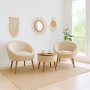 Atelier del Sofa Fotelje i klub stočić Lida Linen Cream - slika 1