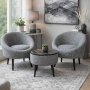 Atelier del Sofa Fotelje i klub stočić Lida Linen Grey - slika 1