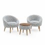Atelier del Sofa Fotelje i klub stočić Lida Weave Dark Blue White - slika 2