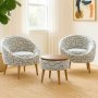Atelier del Sofa Fotelje i klub stočić Lida Weave Dark Blue White - slika 1