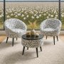 Atelier del Sofa Fotelje i klub stočić Lida Black White - slika 2