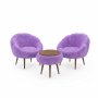 Atelier del Sofa Fotelje i klub stočić Lida Wellsoft Lilac - slika 2