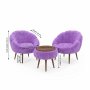 Atelier del Sofa Fotelje i klub stočić Lida Wellsoft Lilac - slika 3