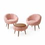 Atelier del Sofa Fotelje i klub stočić Lida Wellsoft Pink - slika 3