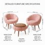 Atelier del Sofa Fotelje i klub stočić Lida Wellsoft Pink - slika 4