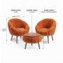Atelier del Sofa Fotelje i klub stočić Lida Wellsoft Orange - slika 3