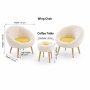 Atelier del Sofa Fotelje i tabure Lida Wellsoft White Yellow - slika 3