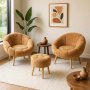 Atelier del Sofa Fotelje i tabure Lida Wellsoft Brown - slika 1
