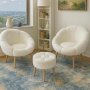 Atelier del Sofa Fotelje i tabure Lida Wellsoft White - slika 1