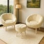 Atelier del Sofa Fotelje i tabure Lida Wellsoft Cream - slika 2