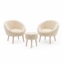 Atelier del Sofa Fotelje i tabure Lida Wellsoft Cream - slika 3