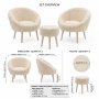 Atelier del Sofa Fotelje i tabure Lida Wellsoft Cream - slika 4