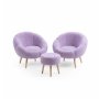 Atelier del Sofa Fotelje i tabure Lida Wellsoft Lilac - slika 2